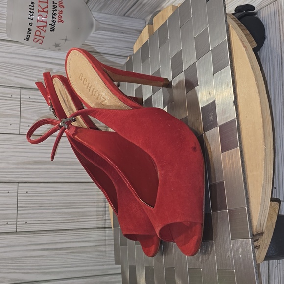 SCHULTZ MOLLYNA SCARLETT leather SLINGBACKS #79 - Picture 4 of 10